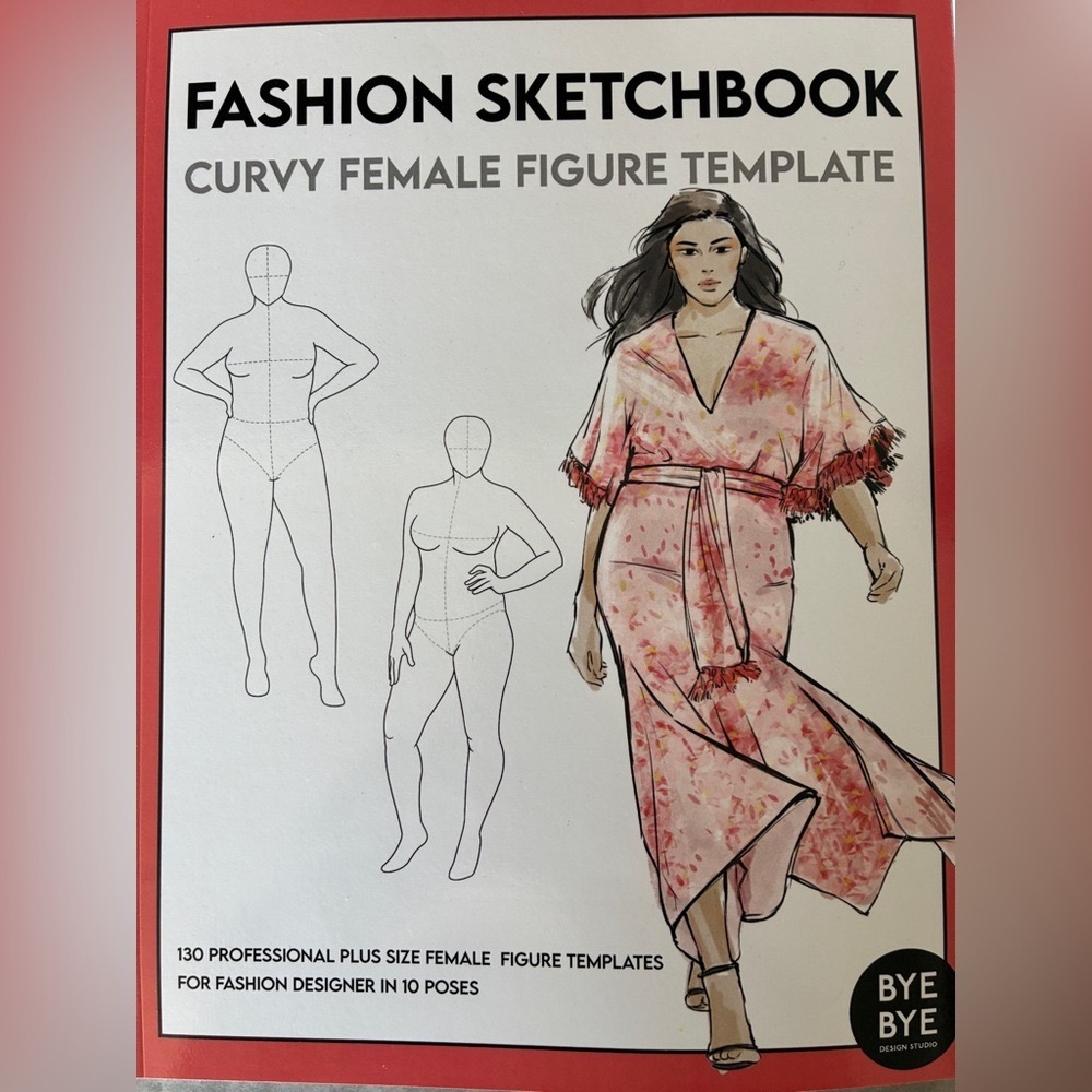 Fashion Sketchbook Workbook Plus Size figures , set of 2
